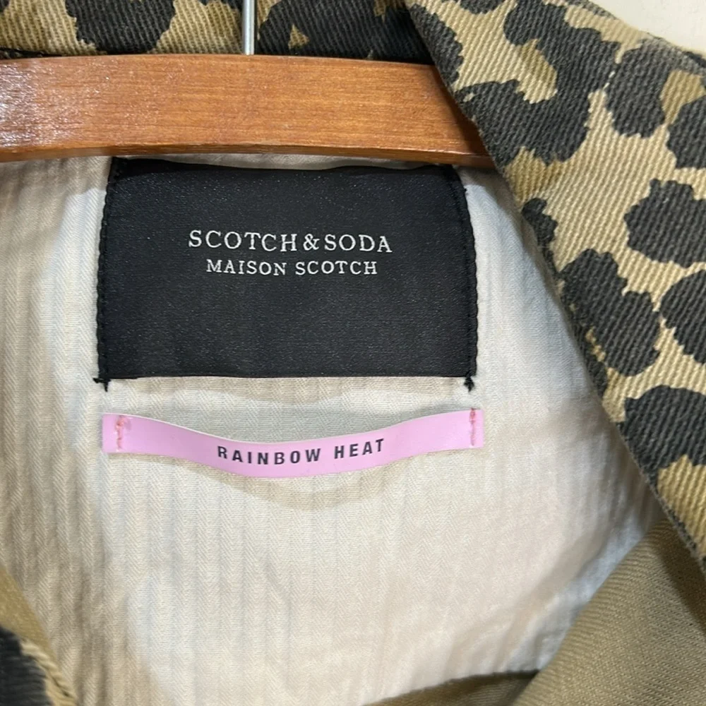 Scotch & Soda Maison Scotch Leopard Denim Jacket Size XS